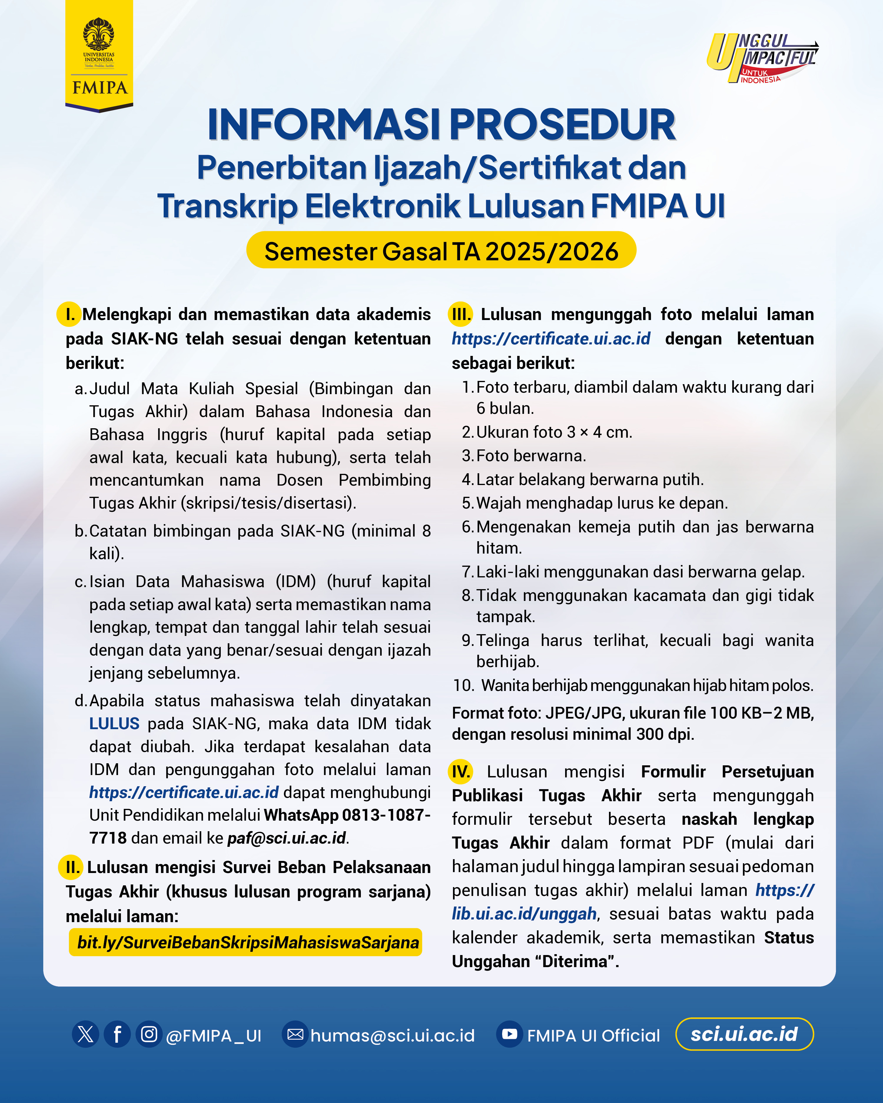 Informasi Prosedur Ijazah